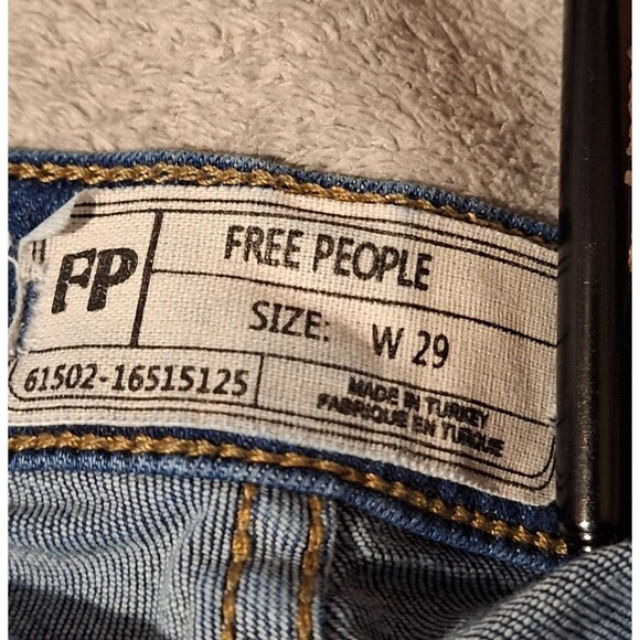 FREE PEOPLE Great Heights Skinny Jeans Womens 29 Blue Distressed Frayed Denim - Picture 13 of 13